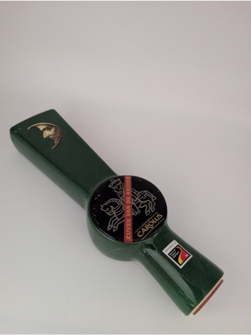 Gouden Carolus Cuvee Van De Keizer Beer Tap Handle Dark Green Ceramic